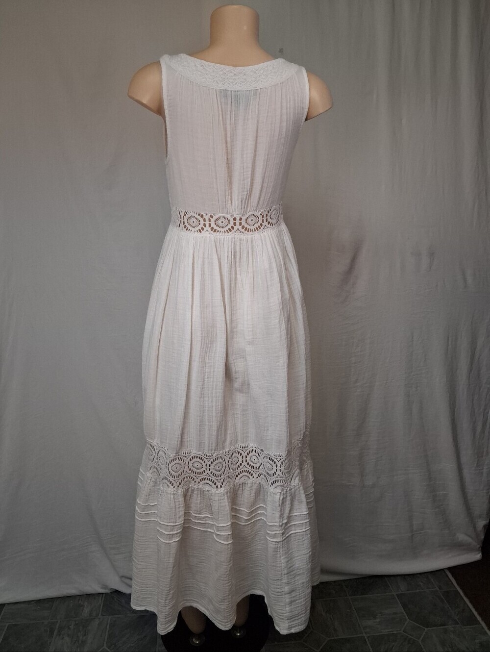 Sanctuary White Lace-Trim Midi Dress XS - Picture 15 of 16